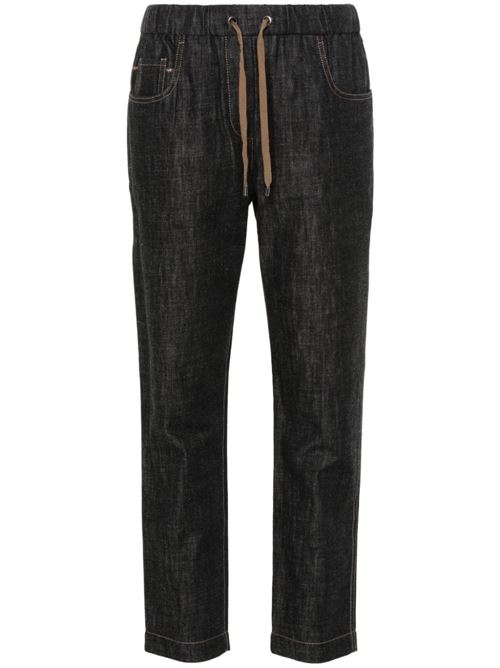 Black cotton washed woman denim Brunello Cucinelli | M0F28P5714C7081